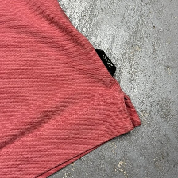 Ermenegildo Zegna Polo Shirt Pink Short Sleeve Mesh Stretch Cotton XXL - Picture 3 of 8